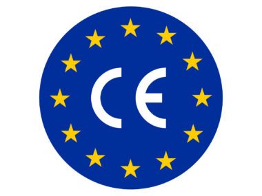 A circle with the letters CE surrounded by stars.