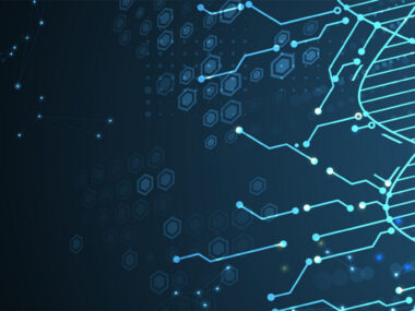 A strand of DNA is mapped out using artificial intelligence.